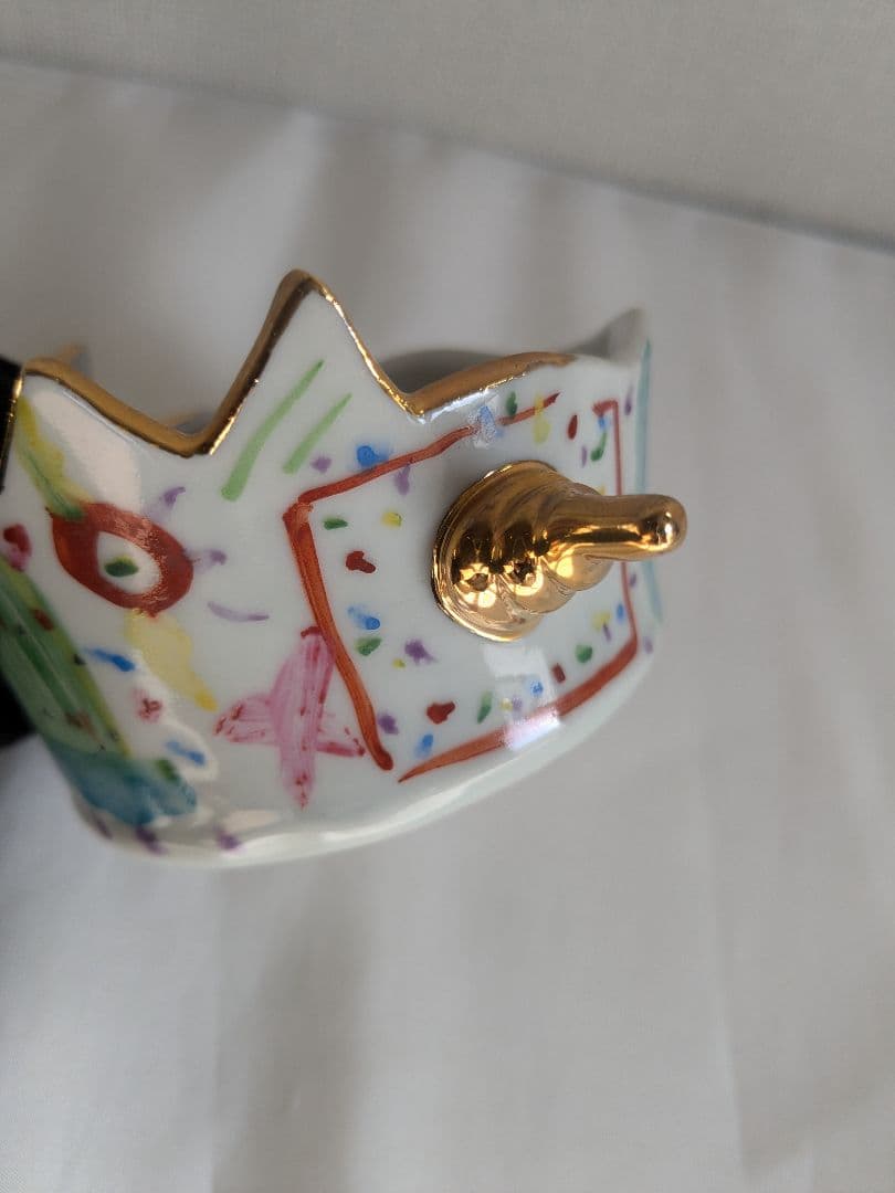 川口淳 色絵金彩 カップ 2客セット