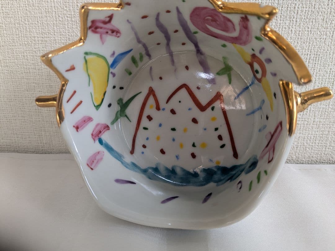 川口淳 色絵金彩 カップ 2客セット