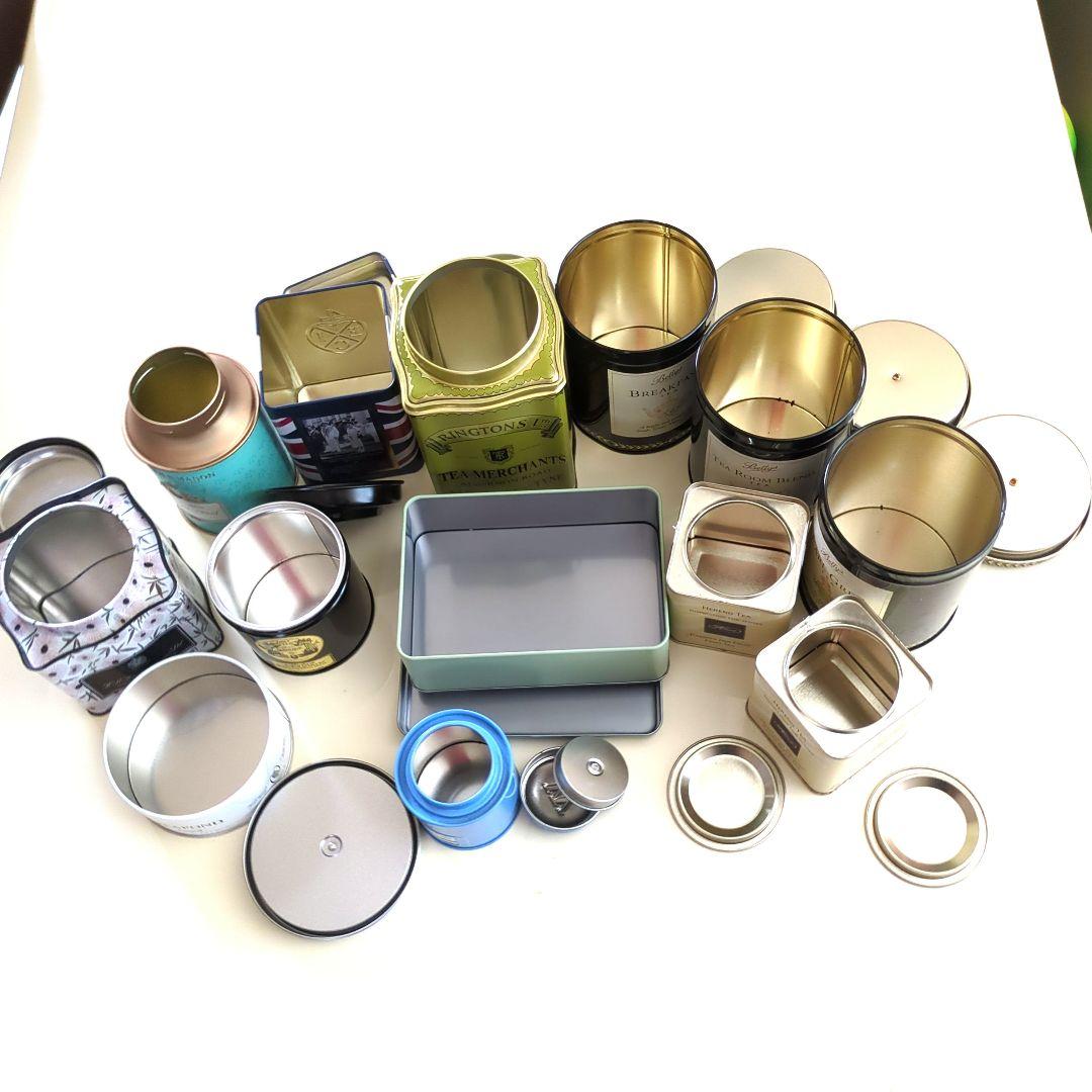 英国王室御用達　紅茶空き缶H.R.Higgins 他　13缶　写真撮影インテリア