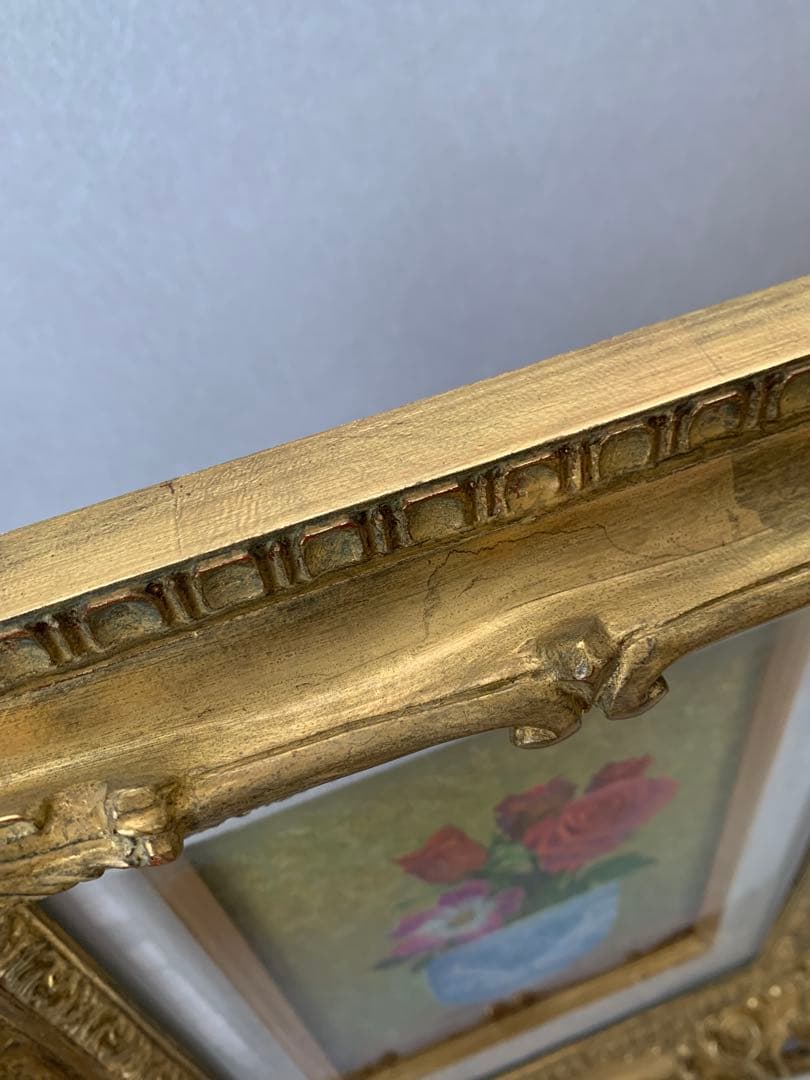 小原 稔 『 バラ 』 油絵 油彩 絵画