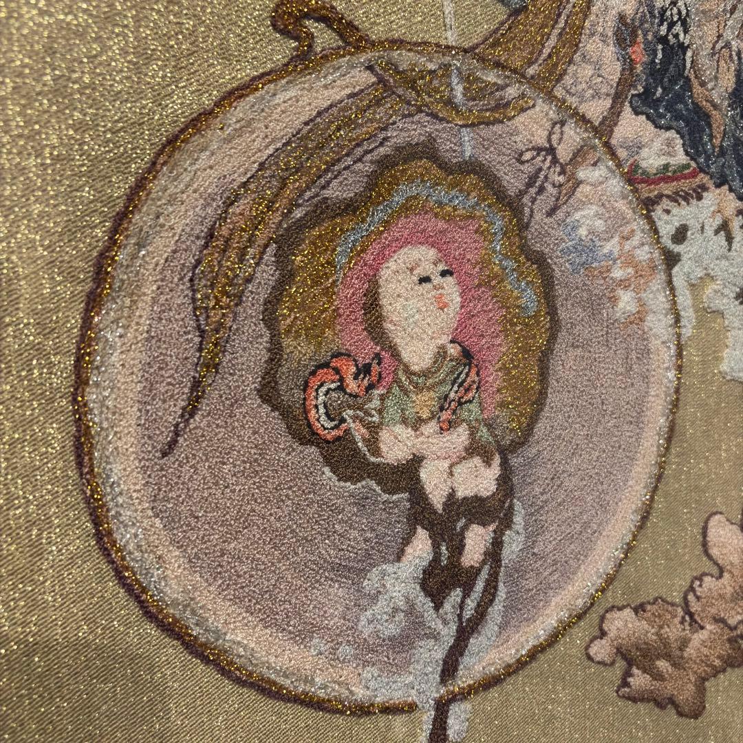 文化刺繍 慈母観音図 着色絹本 仏画 仏教美術 悲母観音 刺繍画 刺繍アート