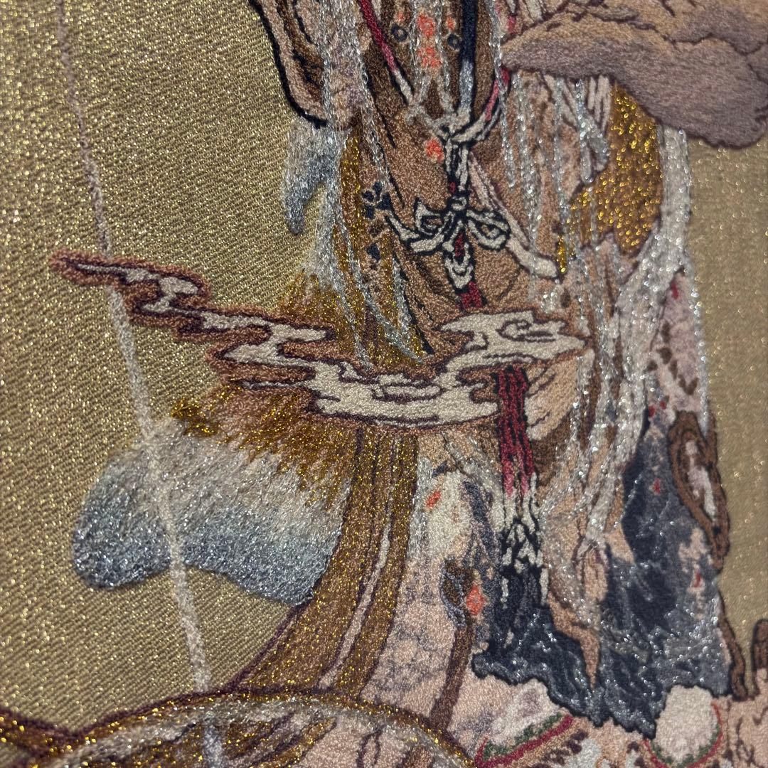 文化刺繍 慈母観音図 着色絹本 仏画 仏教美術 悲母観音 刺繍画 刺繍アート
