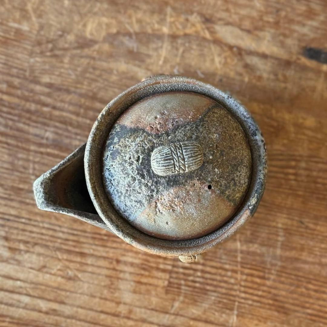 SNT422 作家物 備前焼 宝瓶 急須 煎茶道具 俵摘み 茶器 伝統工芸品