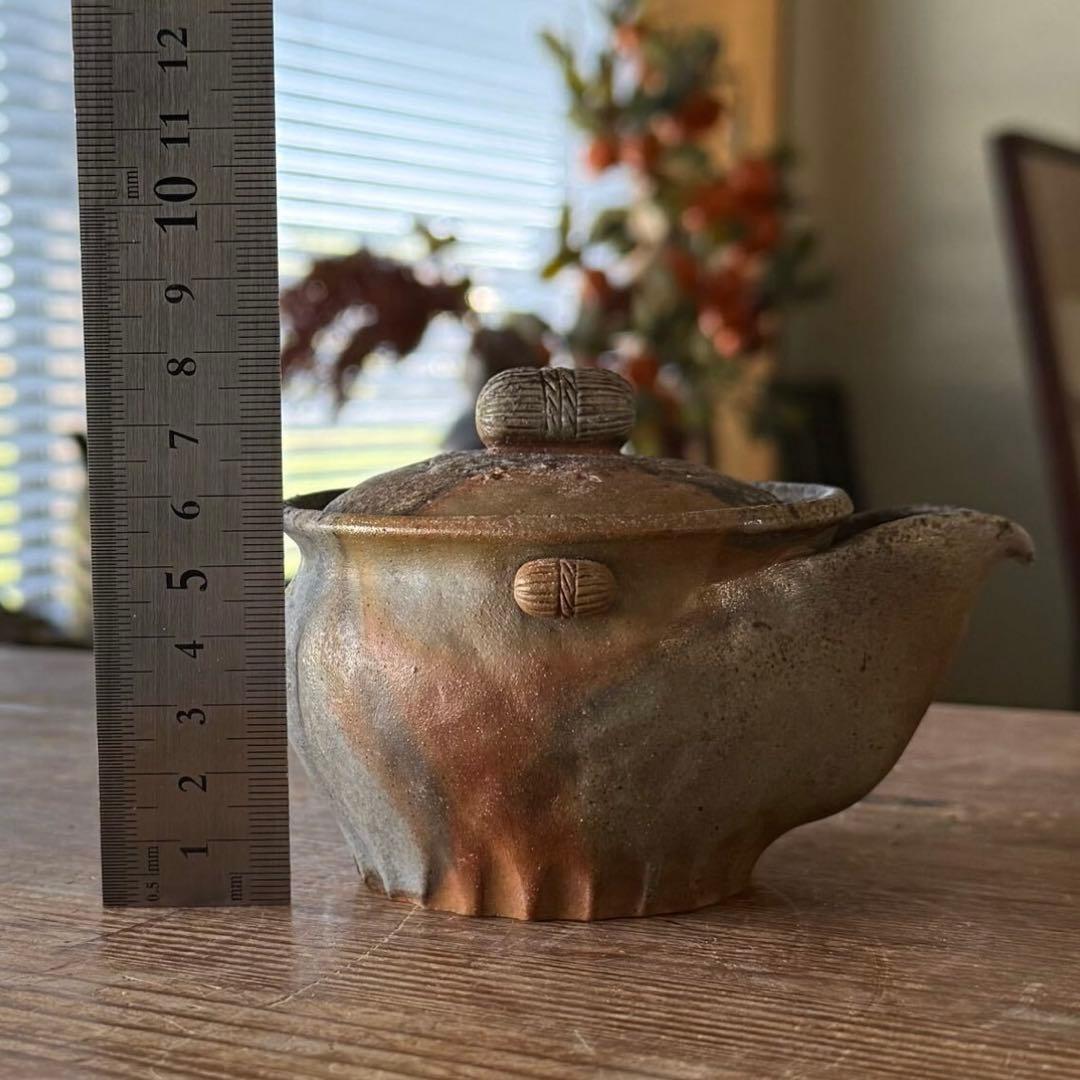 SNT422 作家物 備前焼 宝瓶 急須 煎茶道具 俵摘み 茶器 伝統工芸品