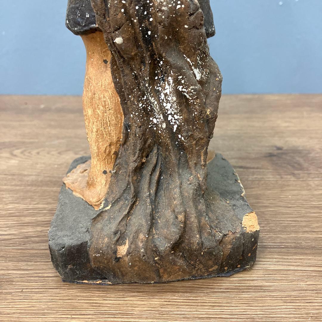E-4 希少 木彫り風 置物 仙人 老人 彫像 メキシコ 民芸品 フォークアート