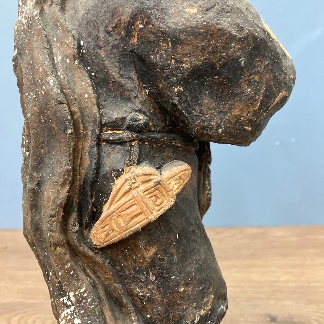 E-4 希少 木彫り風 置物 仙人 老人 彫像 メキシコ 民芸品 フォークアート