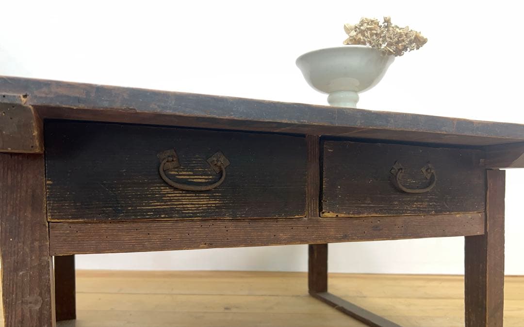 文机　座卓　机　M085　古道具　古家具　和家具　ビンテージ　アンティーク