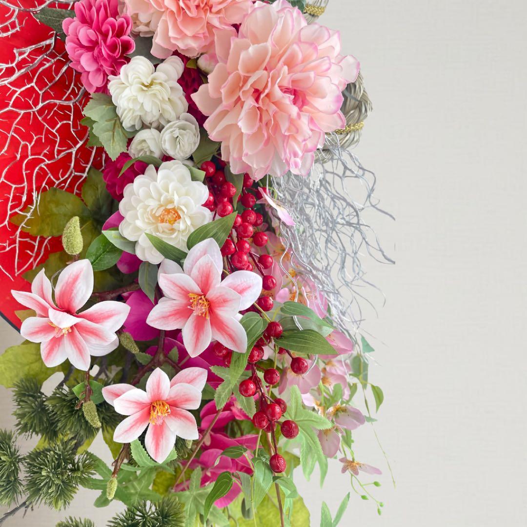 【特大100cm】新年を寿ぐ 豪華絢爛しめ縄リース・しめ飾り 商業用しめ縄