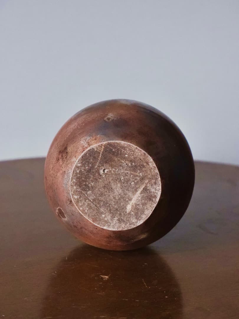 備前焼　花瓶　鶴首　一輪挿し　古備前　陶磁工芸　華道具　Q2411