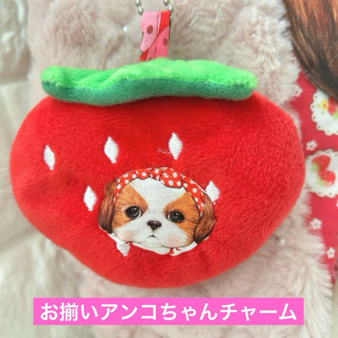 や*ん様 超ビッグあんこちゃん　新柄　コヤンイサムチョン　パール付きボア＆苺　ト