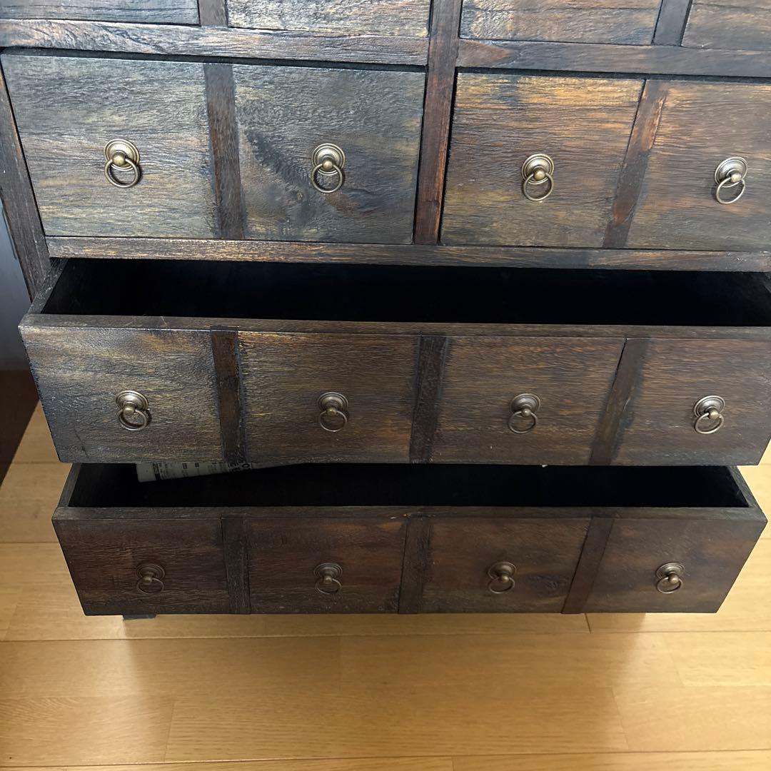 木製チェスト オールドチーク　ダークブラウン