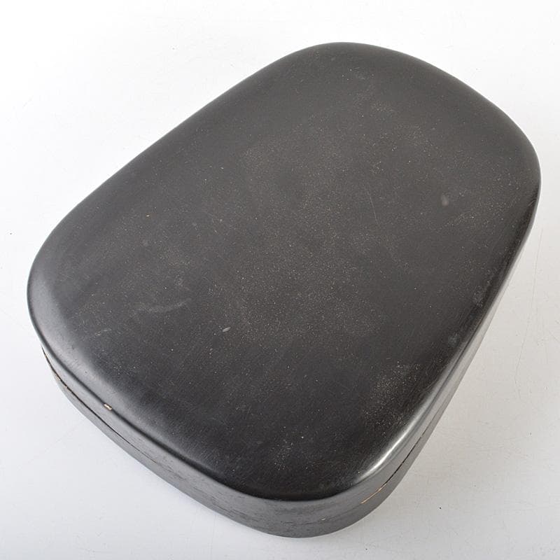 中国　書道具　神獣刻　端渓硯　唐木箱付　V　R7390