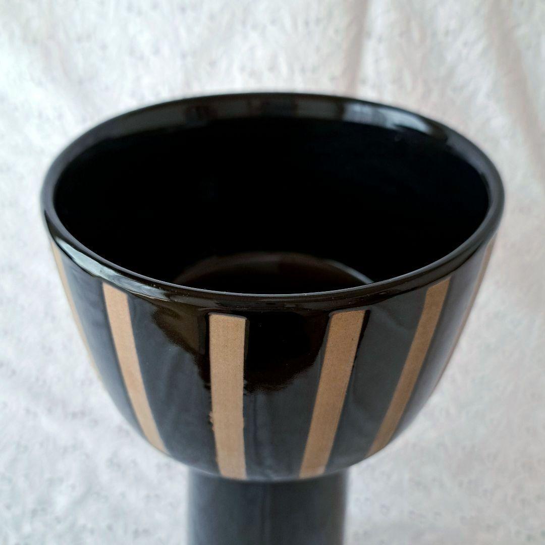 生け花　高台　花器　華道　コンポート　黒　花瓶　フラワーベース