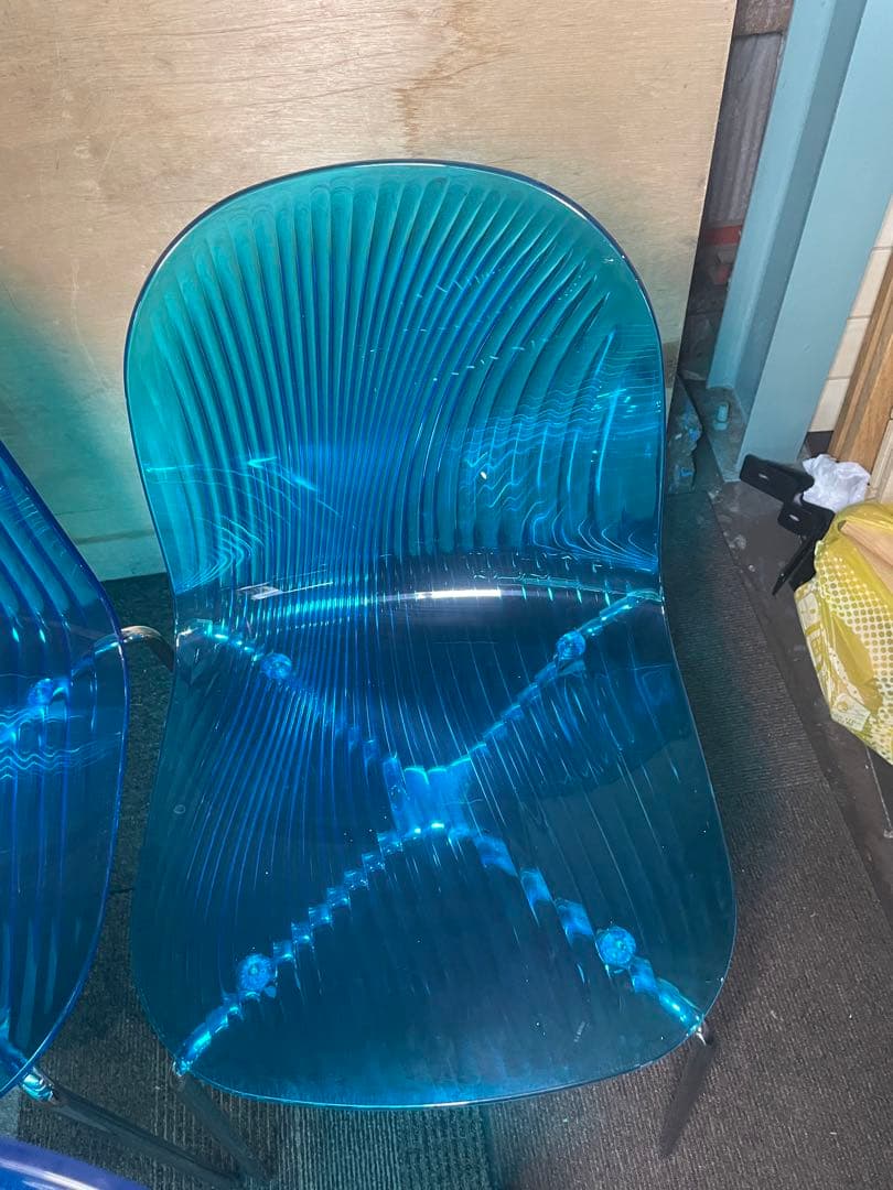 デザイナーズ ダイニングチェア Ocean クリアブルー イタリア製