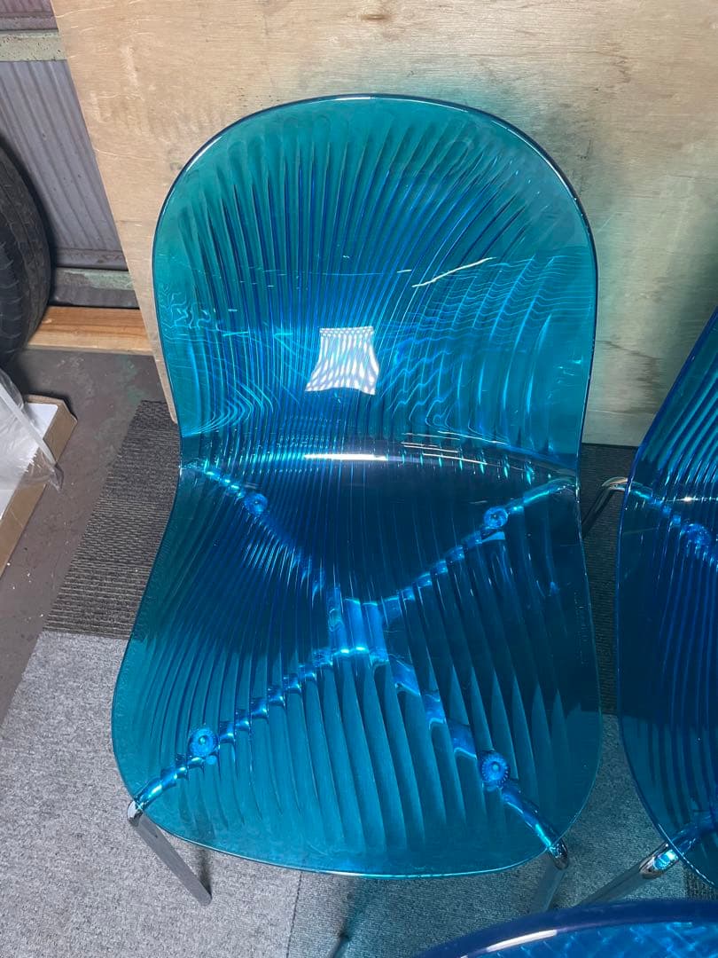 デザイナーズ ダイニングチェア Ocean クリアブルー イタリア製