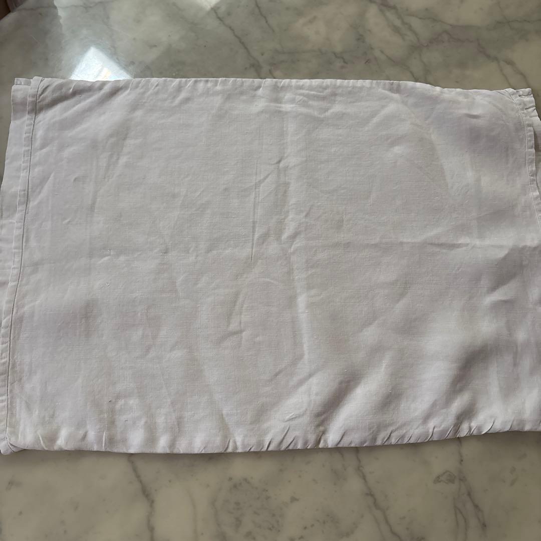 フランス　アンティーク　ヴィンテージ　ピローカバー　ホワイトレース