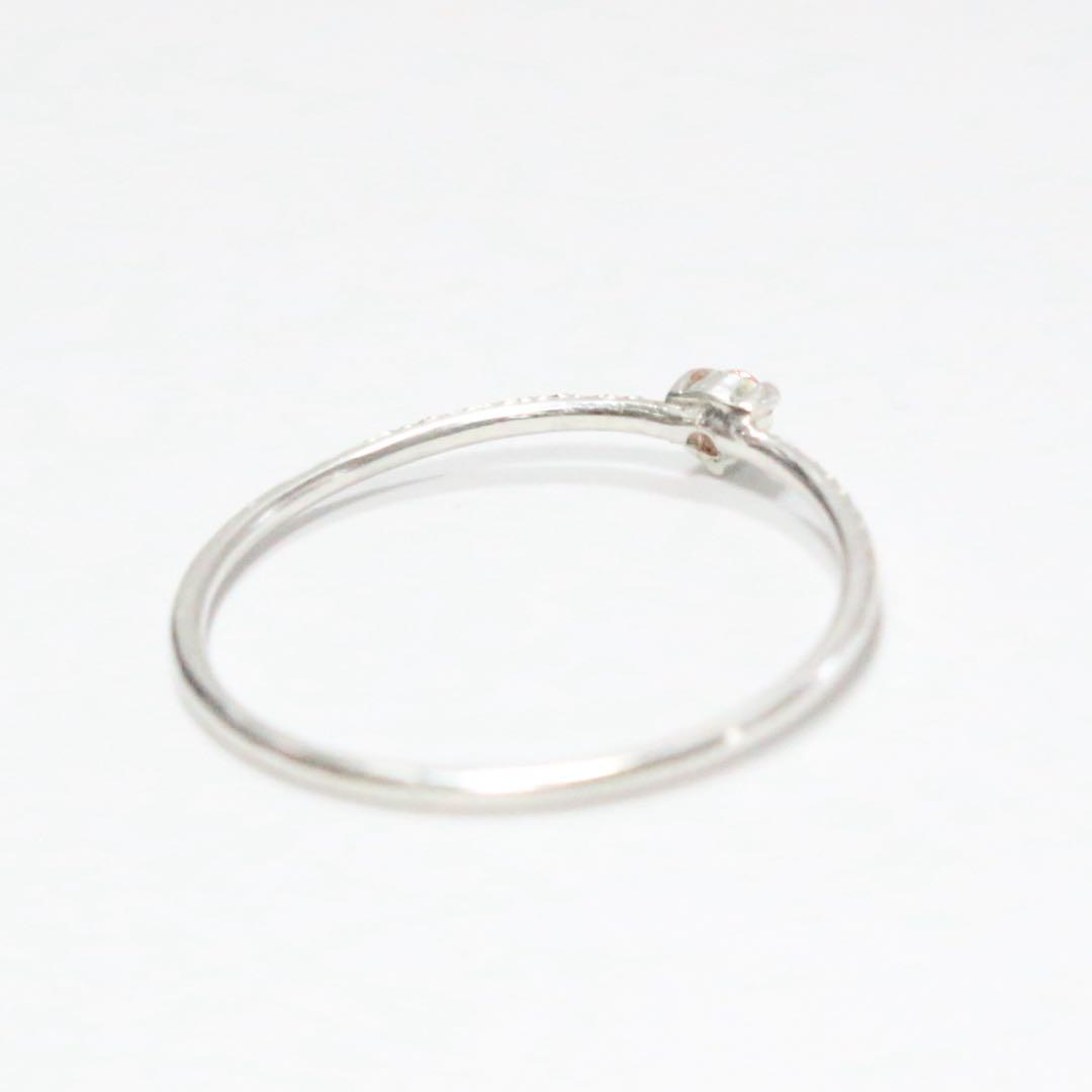 レア！淡いローズピンクの輝きベイリネナイト細身ミル打ちシルバーリング約11.5号