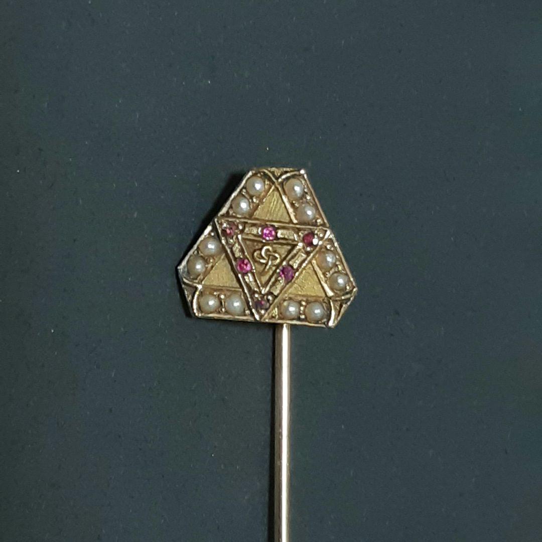 アンティーク ハットピン / ピンブローチ / 三角 装飾ブローチ