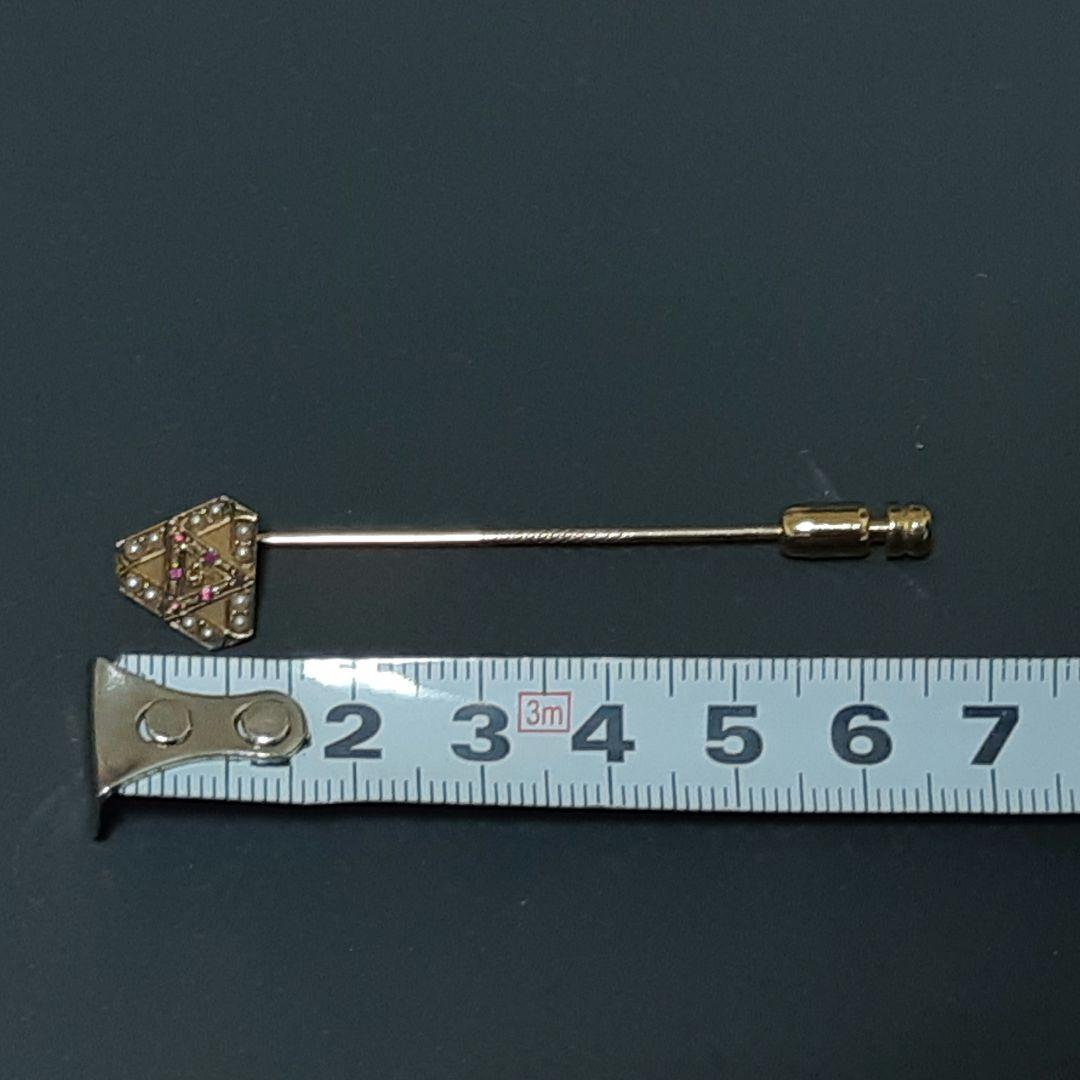 アンティーク ハットピン / ピンブローチ / 三角 装飾ブローチ