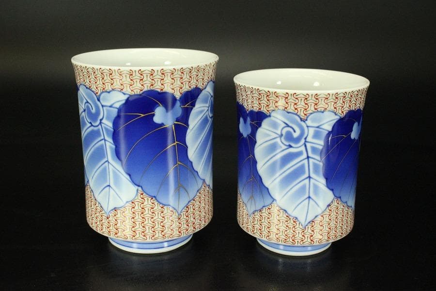 染錦模様 組湯吞 香蘭社 磁藝工房謹製 未使用 箱入 421