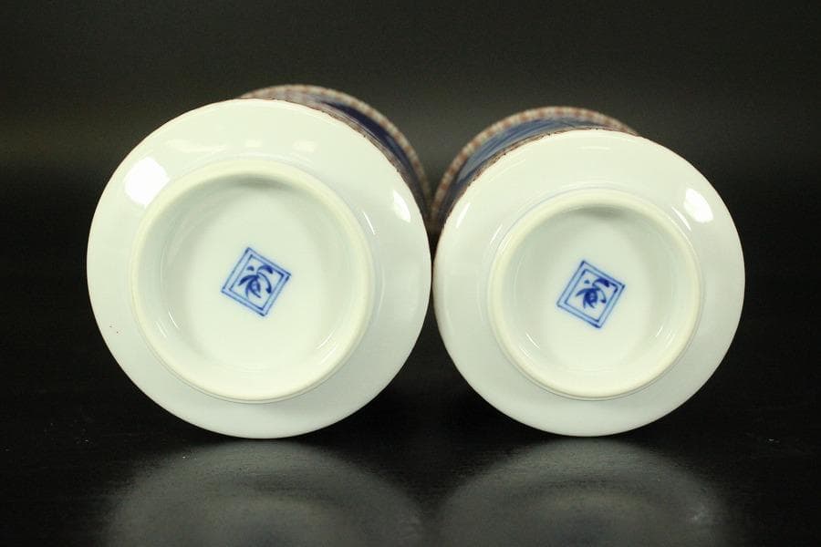 染錦模様 組湯吞 香蘭社 磁藝工房謹製 未使用 箱入 421