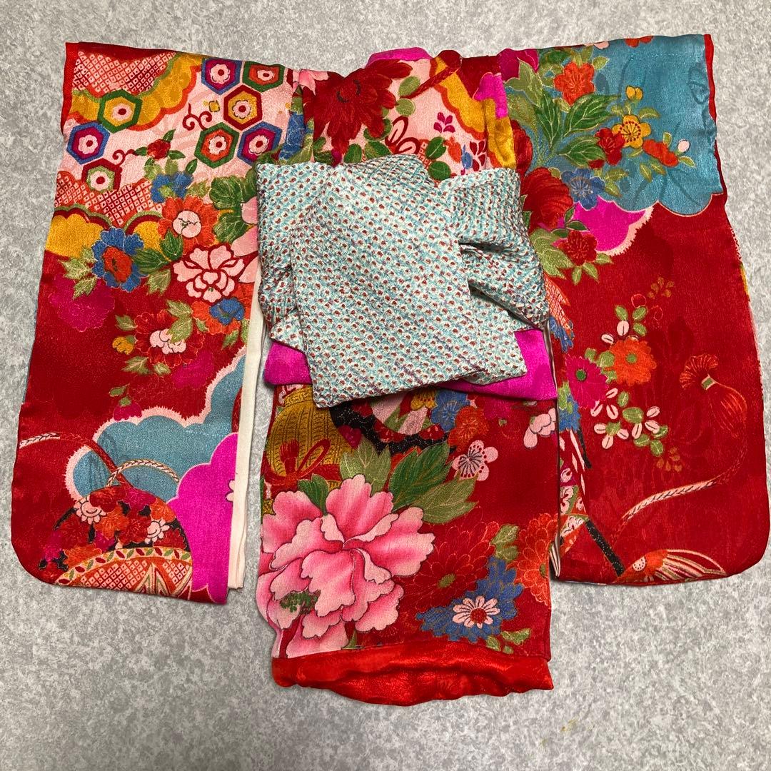 古布市松人形着物兵児帯付き