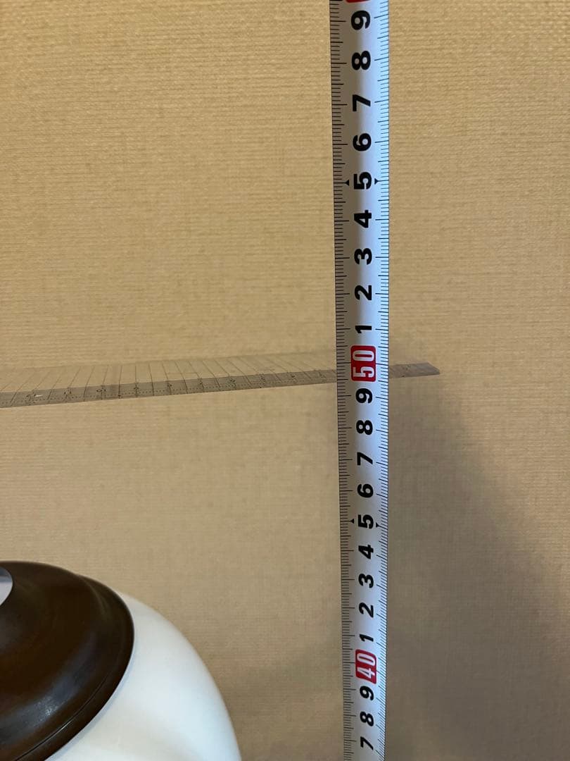 【大型】 オイルランプ風 ガラス電傘付 ライト 高さ50cm弱 管理A3330