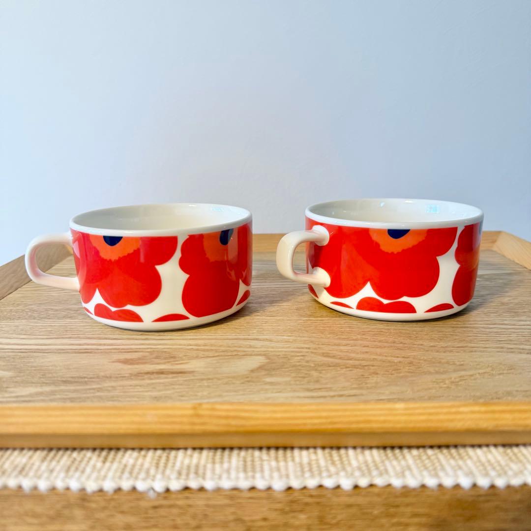 Marimekko unikko 赤 スープカップ ペア 2個セット