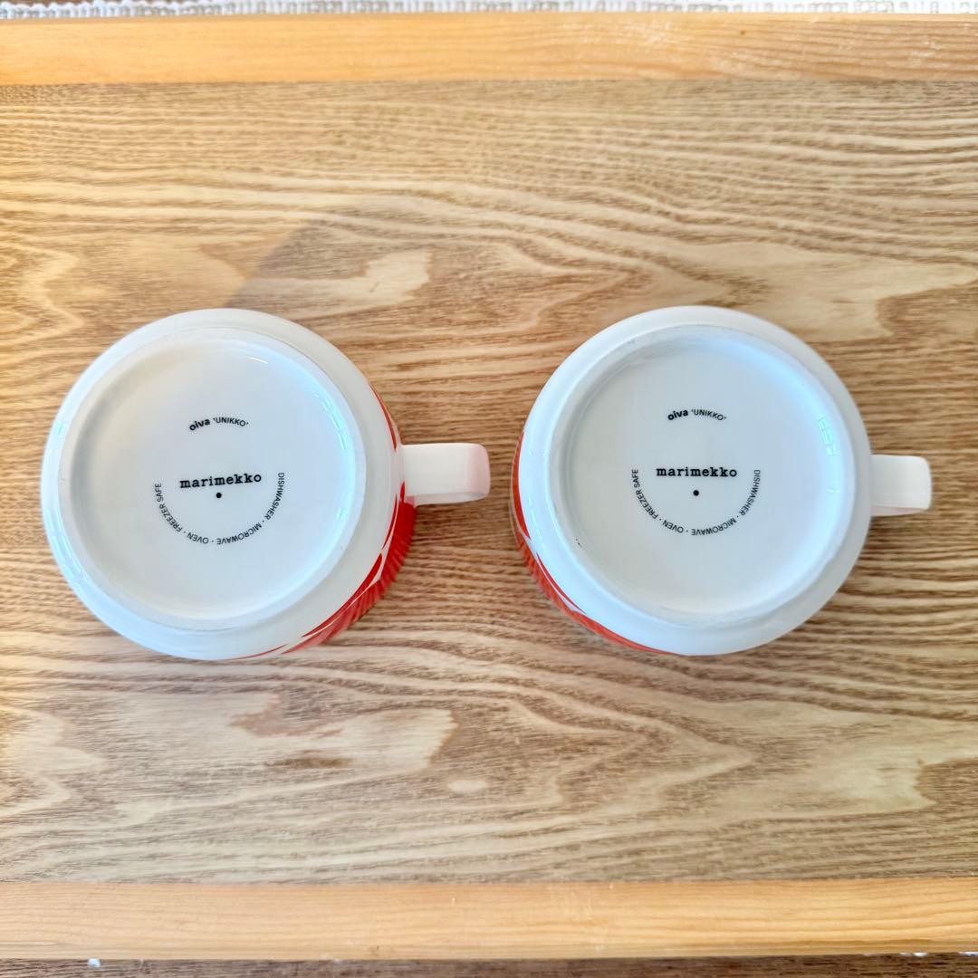 Marimekko unikko 赤 スープカップ ペア 2個セット