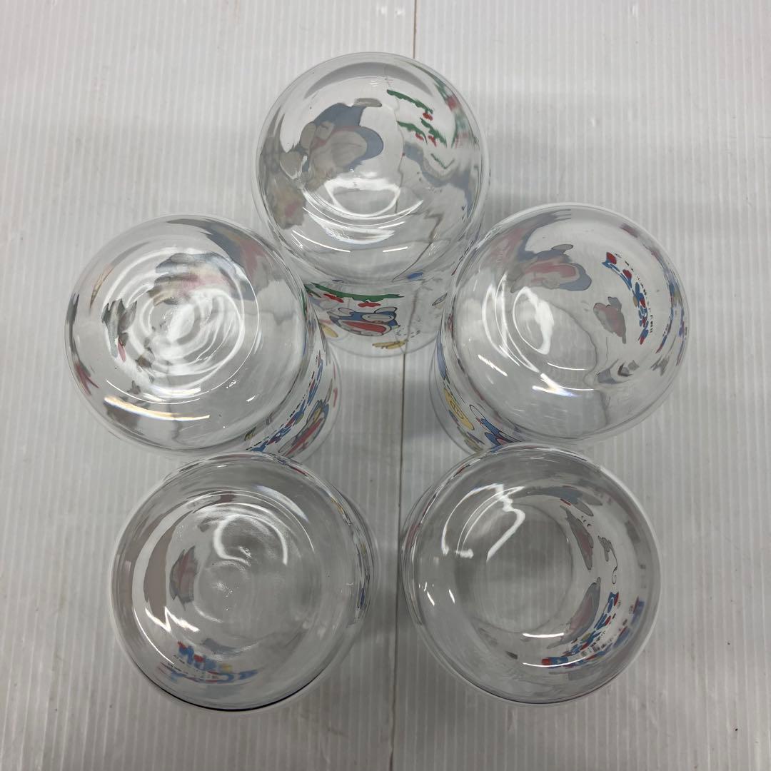 【昭和レトロ】ドラえもん ガラスコップ 5個セット 三ツ矢サイダー ノベルティ