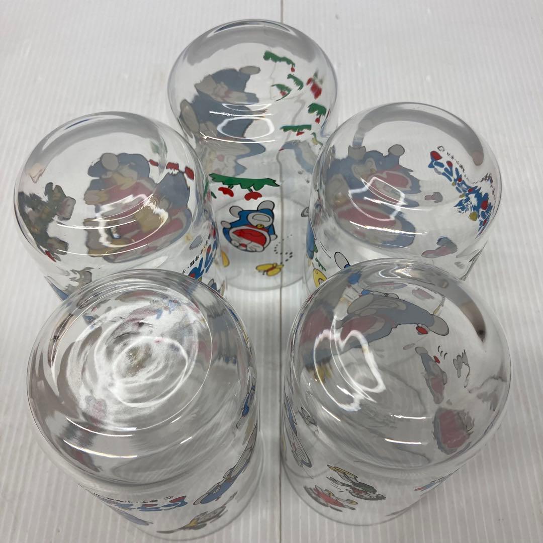 【昭和レトロ】ドラえもん ガラスコップ 5個セット 三ツ矢サイダー ノベルティ