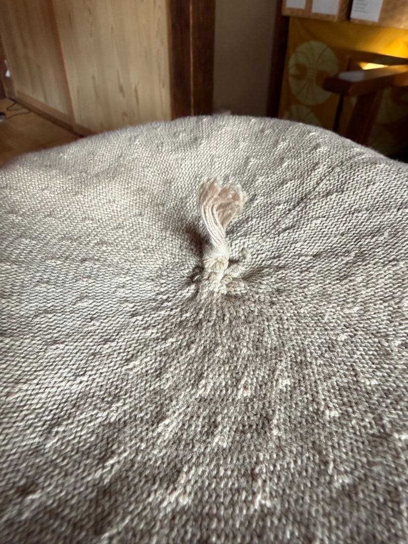 ニット ガウチョベレー帽　ベージュ