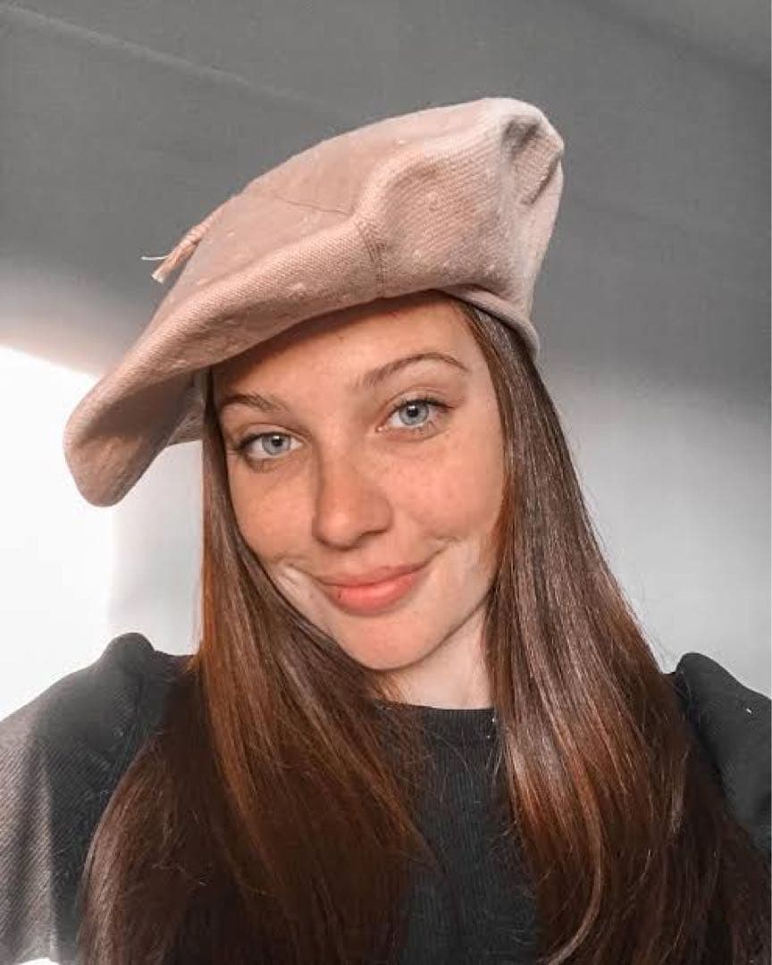 ニット ガウチョベレー帽　ベージュ