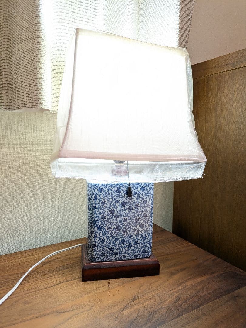 陶器　テーブルランプ　美品