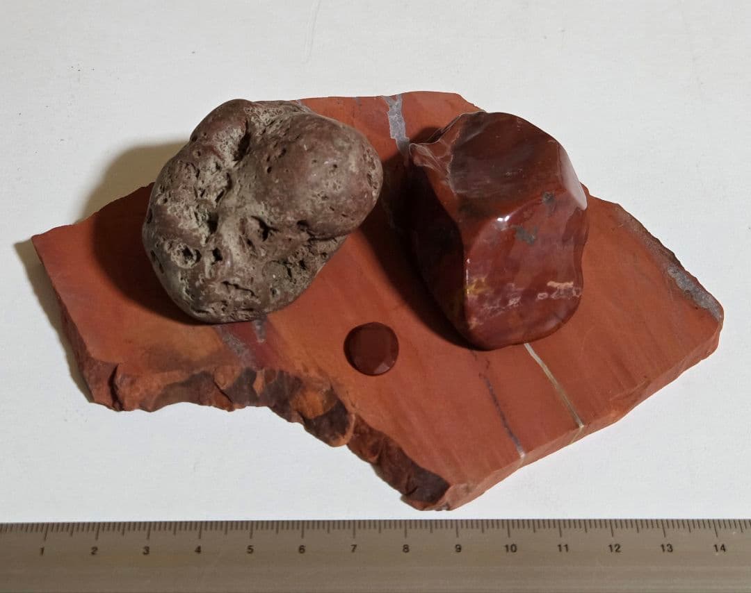 ジャスパー　ルース　磨き石　スライス　原石　４点セット　373g