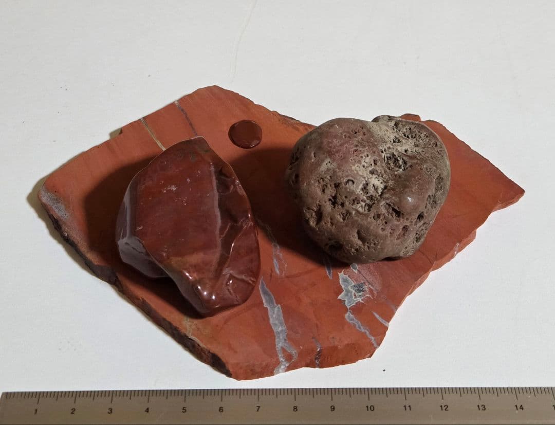 ジャスパー　ルース　磨き石　スライス　原石　４点セット　373g