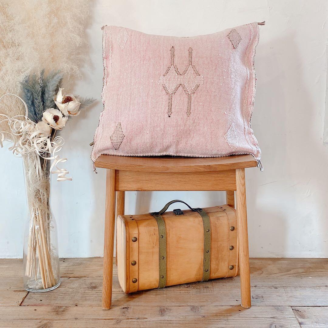 モロッコ製 カクタスシルク サブラ クッションカバー 約45×51cm