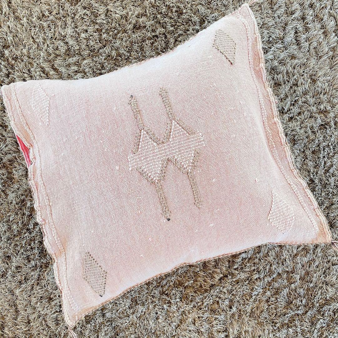 モロッコ製 カクタスシルク サブラ クッションカバー 約45×51cm