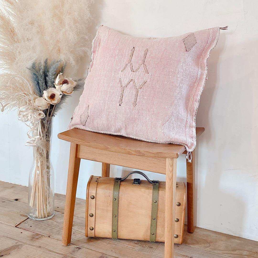 モロッコ製 カクタスシルク サブラ クッションカバー 約45×51cm