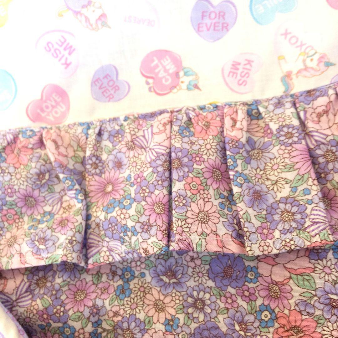 入園入学　紫リバティユニコーン柄キルティングレッスンバックナップザック上履き入れ