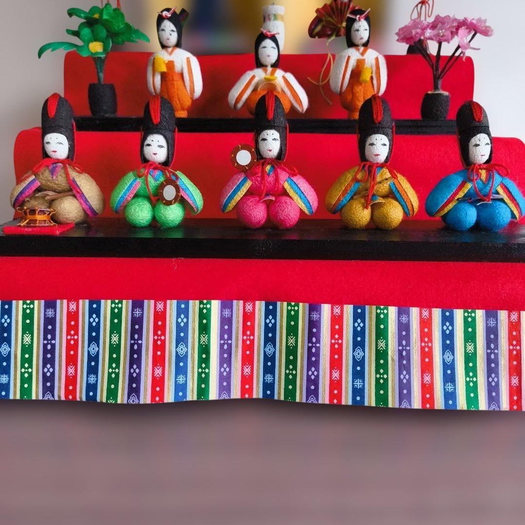 ※画像更新しました！【繭雛・ランク松】三段飾り（手作り）