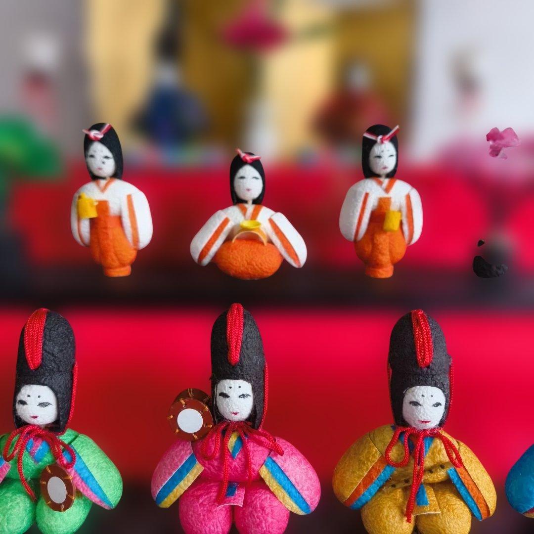 ※画像更新しました！【繭雛・ランク松】三段飾り（手作り）