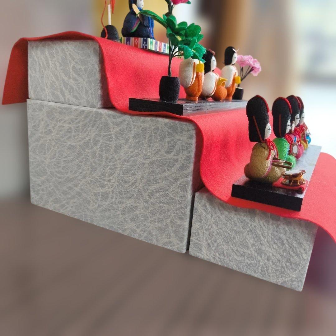 ※画像更新しました！【繭雛・ランク松】三段飾り（手作り）