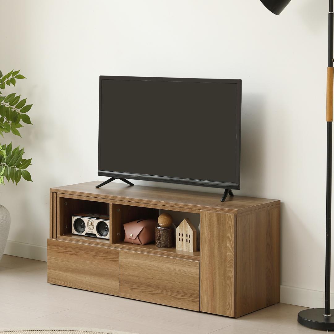テレビ台 ローボード 収納 伸縮自由 L字収納　幅95～169cm　BROWN