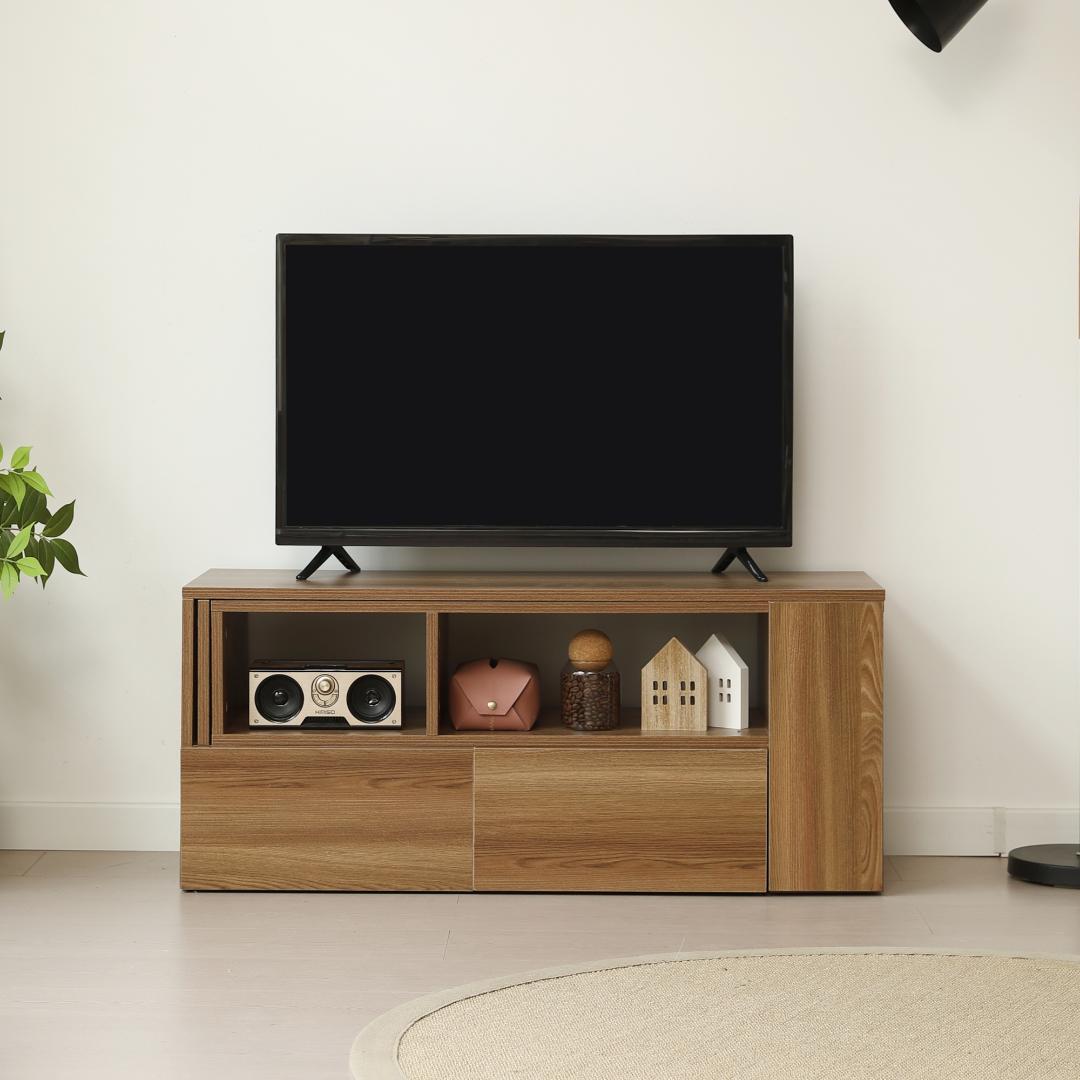 テレビ台 ローボード 収納 伸縮自由 L字収納　幅95～169cm　BROWN