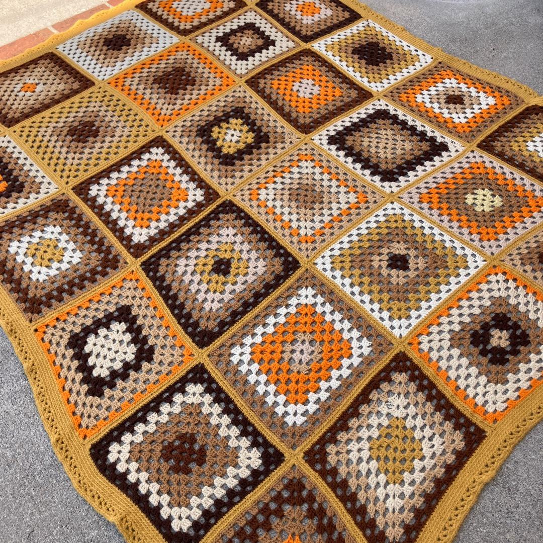 USED HAND MADE グラニースクエア ブランケット