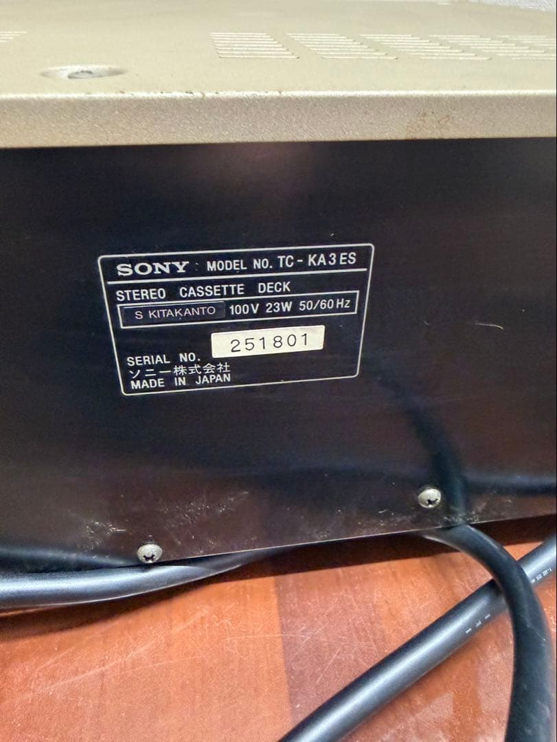 SONY ソニーカセットデッキ TC-KA3ES
