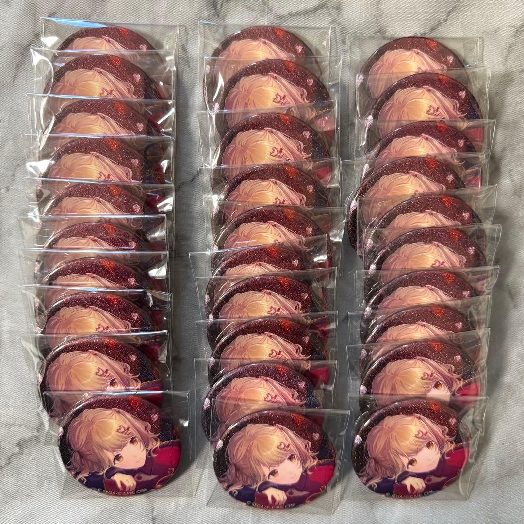 プロセカ　小豆沢こはね　グリッター缶バッジ　バレンタイン　40B