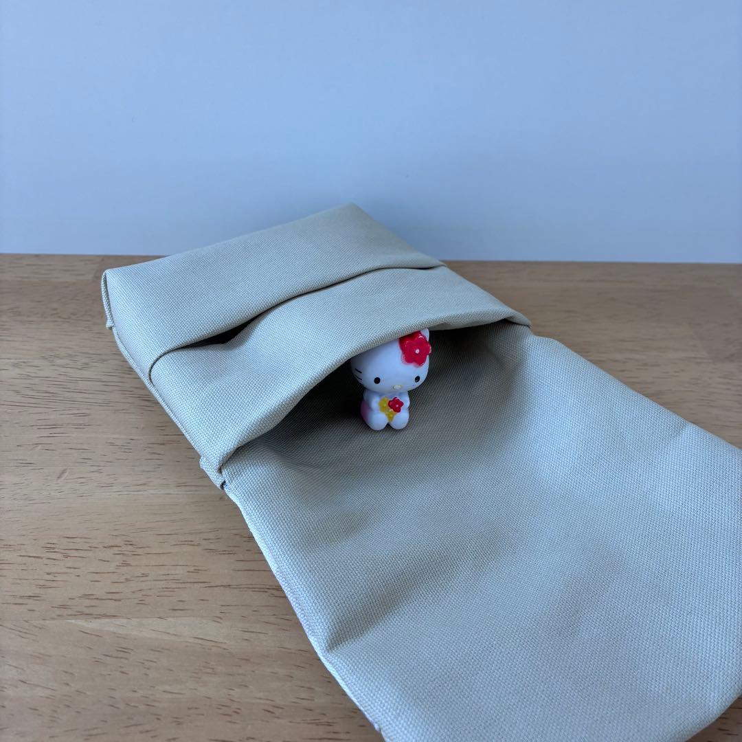 フリル移動ポケット☆ナチュラルりぼん☆ベージュ☆ハンドメイド☆女の子