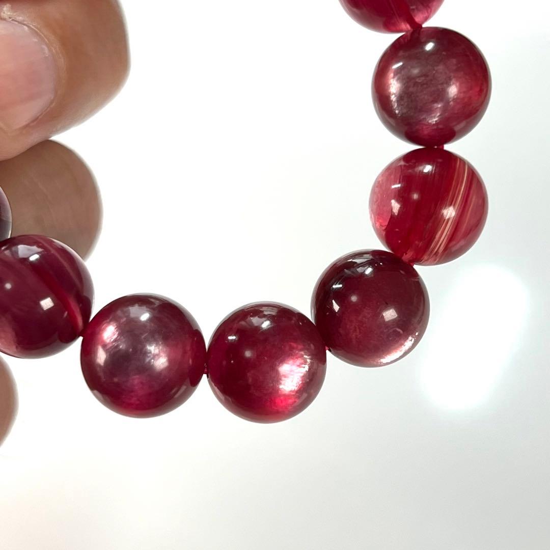 最高級　濃厚　ラズベリーピンクマイカブレスレット　9